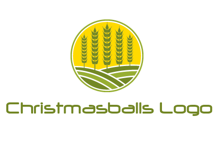 upright wheat stalks farm logo