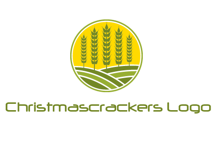 upright wheat stalks farm logo