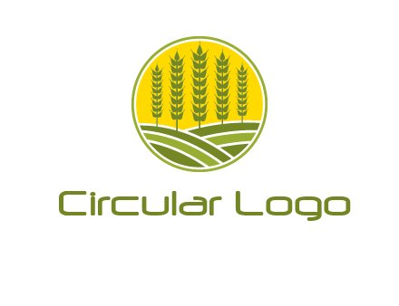upright wheat stalks farm logo