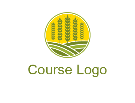 upright wheat stalks farm logo