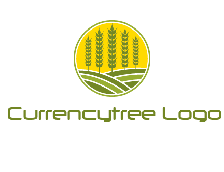 upright wheat stalks farm logo