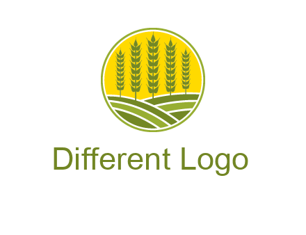 upright wheat stalks farm logo