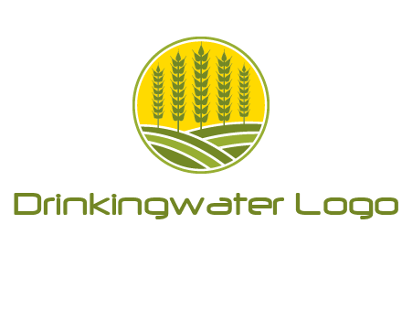 upright wheat stalks farm logo