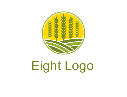 upright wheat stalks farm logo