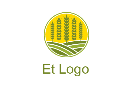 upright wheat stalks farm logo
