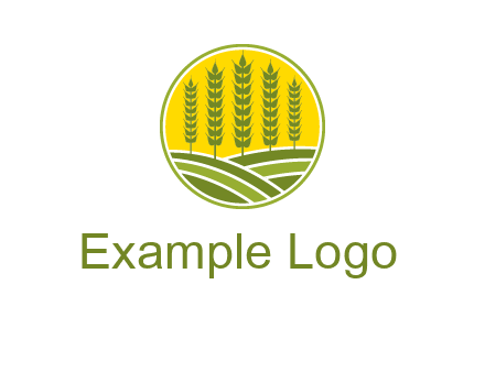 upright wheat stalks farm logo