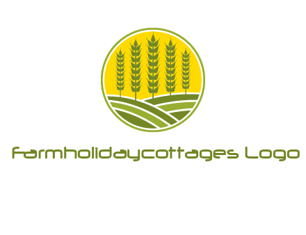 upright wheat stalks farm logo