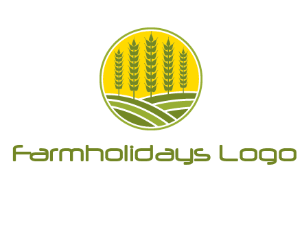 upright wheat stalks farm logo