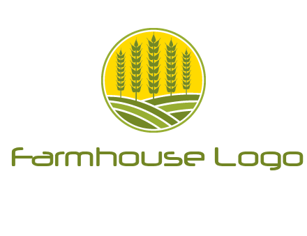 upright wheat stalks farm logo