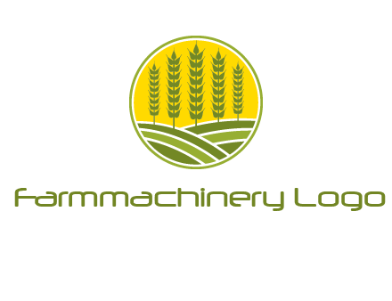 upright wheat stalks farm logo