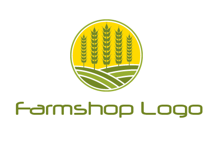 upright wheat stalks farm logo