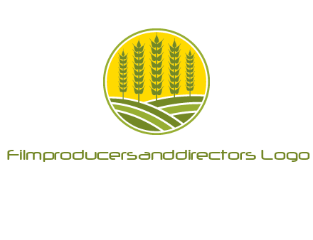 upright wheat stalks farm logo