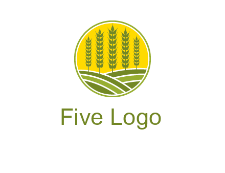 upright wheat stalks farm logo