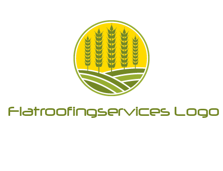 upright wheat stalks farm logo