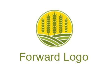 upright wheat stalks farm logo