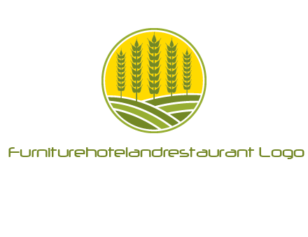 upright wheat stalks farm logo