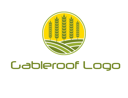 upright wheat stalks farm logo