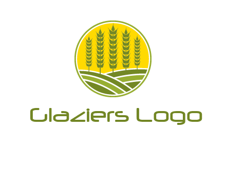 upright wheat stalks farm logo