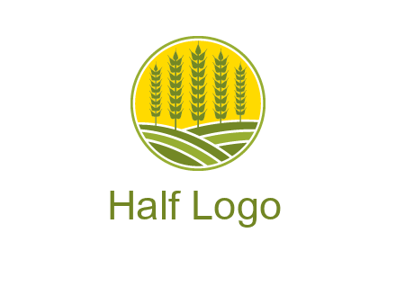 upright wheat stalks farm logo