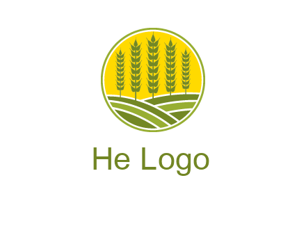 upright wheat stalks farm logo