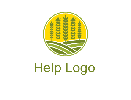 upright wheat stalks farm logo
