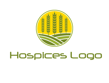upright wheat stalks farm logo