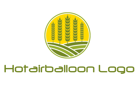 upright wheat stalks farm logo