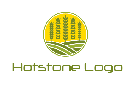 upright wheat stalks farm logo