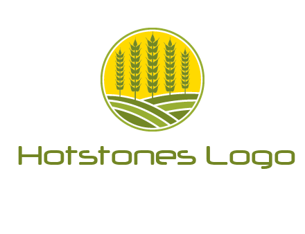 upright wheat stalks farm logo