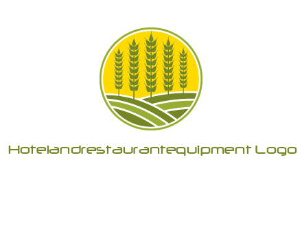 upright wheat stalks farm logo