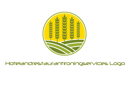 upright wheat stalks farm logo