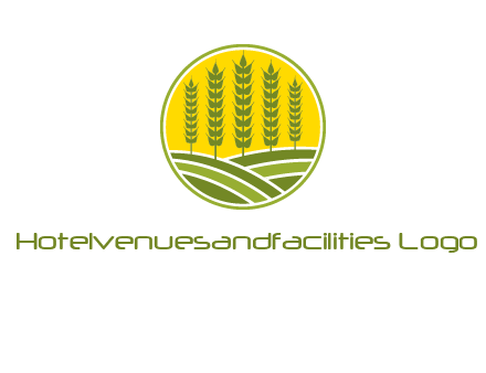 upright wheat stalks farm logo