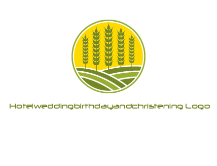 upright wheat stalks farm logo