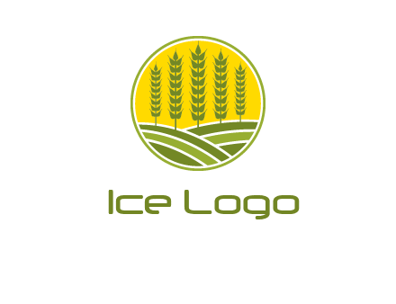 upright wheat stalks farm logo