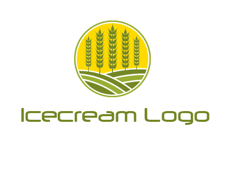 upright wheat stalks farm logo