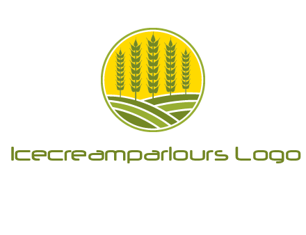 upright wheat stalks farm logo