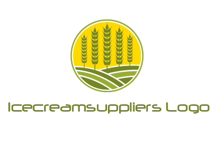 upright wheat stalks farm logo
