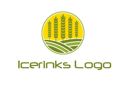 upright wheat stalks farm logo