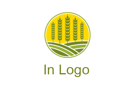 upright wheat stalks farm logo
