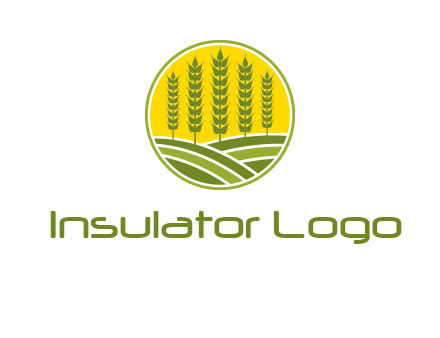 upright wheat stalks farm logo