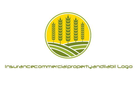 upright wheat stalks farm logo
