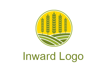 upright wheat stalks farm logo
