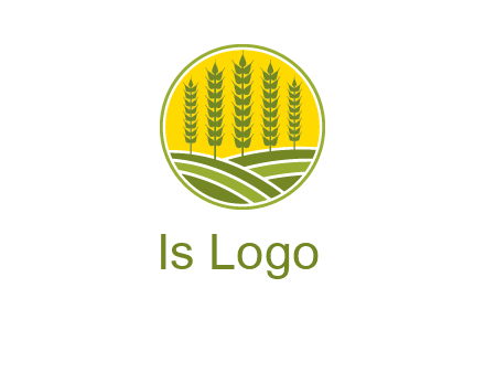 upright wheat stalks farm logo