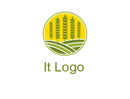 upright wheat stalks farm logo