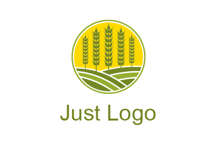 upright wheat stalks farm logo
