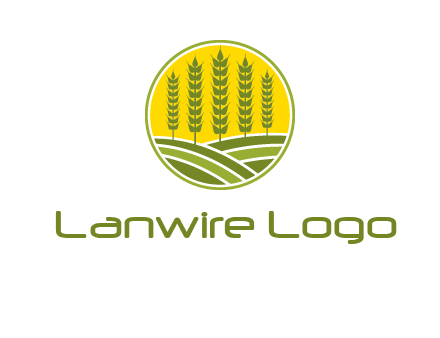 upright wheat stalks farm logo