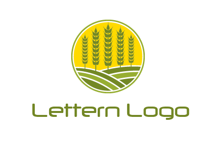 upright wheat stalks farm logo