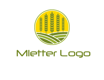 upright wheat stalks farm logo