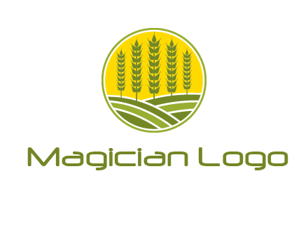 upright wheat stalks farm logo