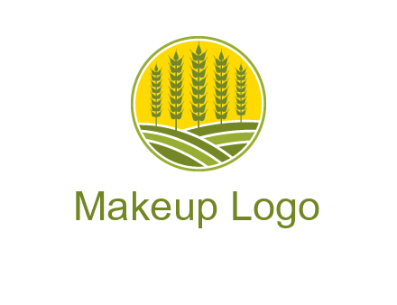upright wheat stalks farm logo